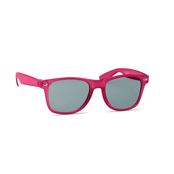 Lunettes de soleil personnalisées en rPET MACUSA fuchsia transparent
